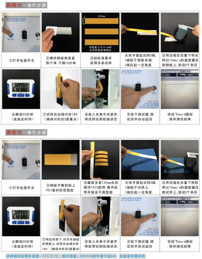 電腦式剝離力試驗機作業方法